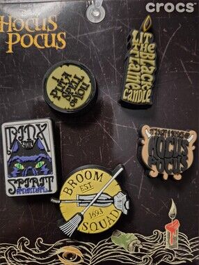 Disney Hocus Pocus Jibbitz Charm Pack - Black, Yellow, Red
